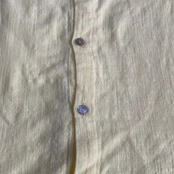 Lilka Anthropologie soft yellow gauzy cotton top, ruffle sleeves Women’s size M - Picture 9 of 11